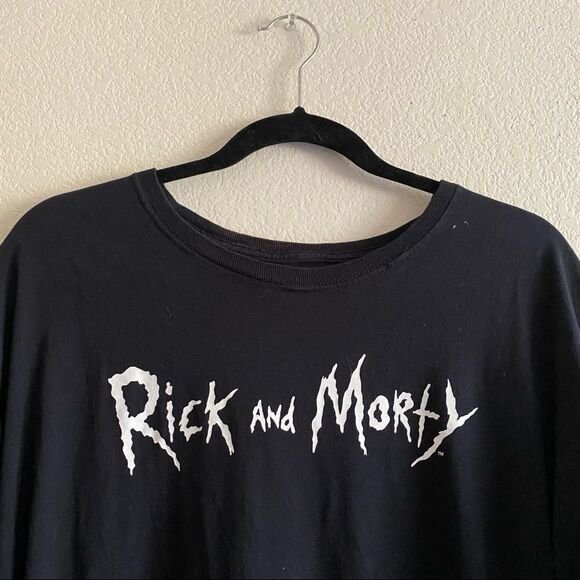 Rick and Morty Oversized Black Long Sleeve - Picture 3 of 6